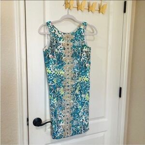 Lilly Pulitzer Ember Mini Shift Dress Sea Oat Escapades Everglades Size 0, XS